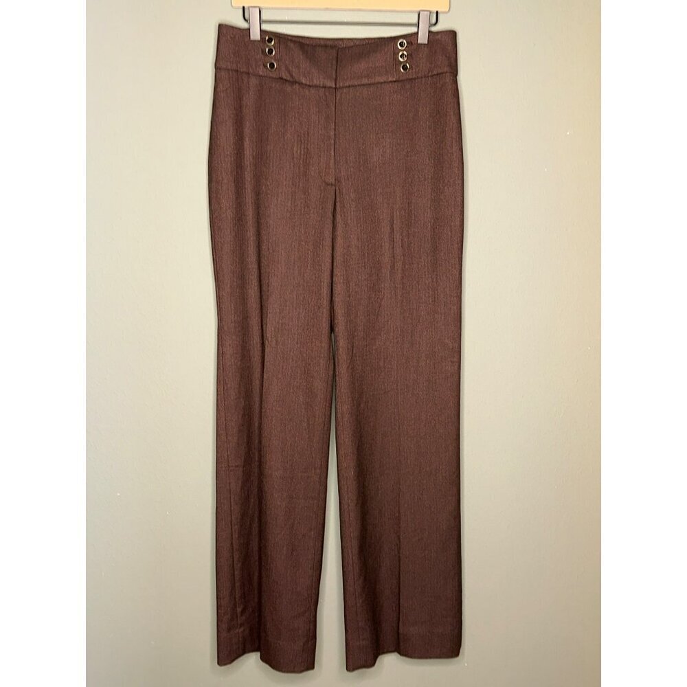New York and Company The Wide Leg Pant Women's 10 Brown High-Rise NWOT